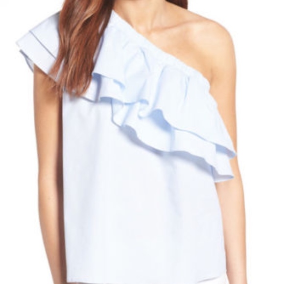 Halogen Tops - Halogen One Shoulder Cotton Poplin Blouse XL